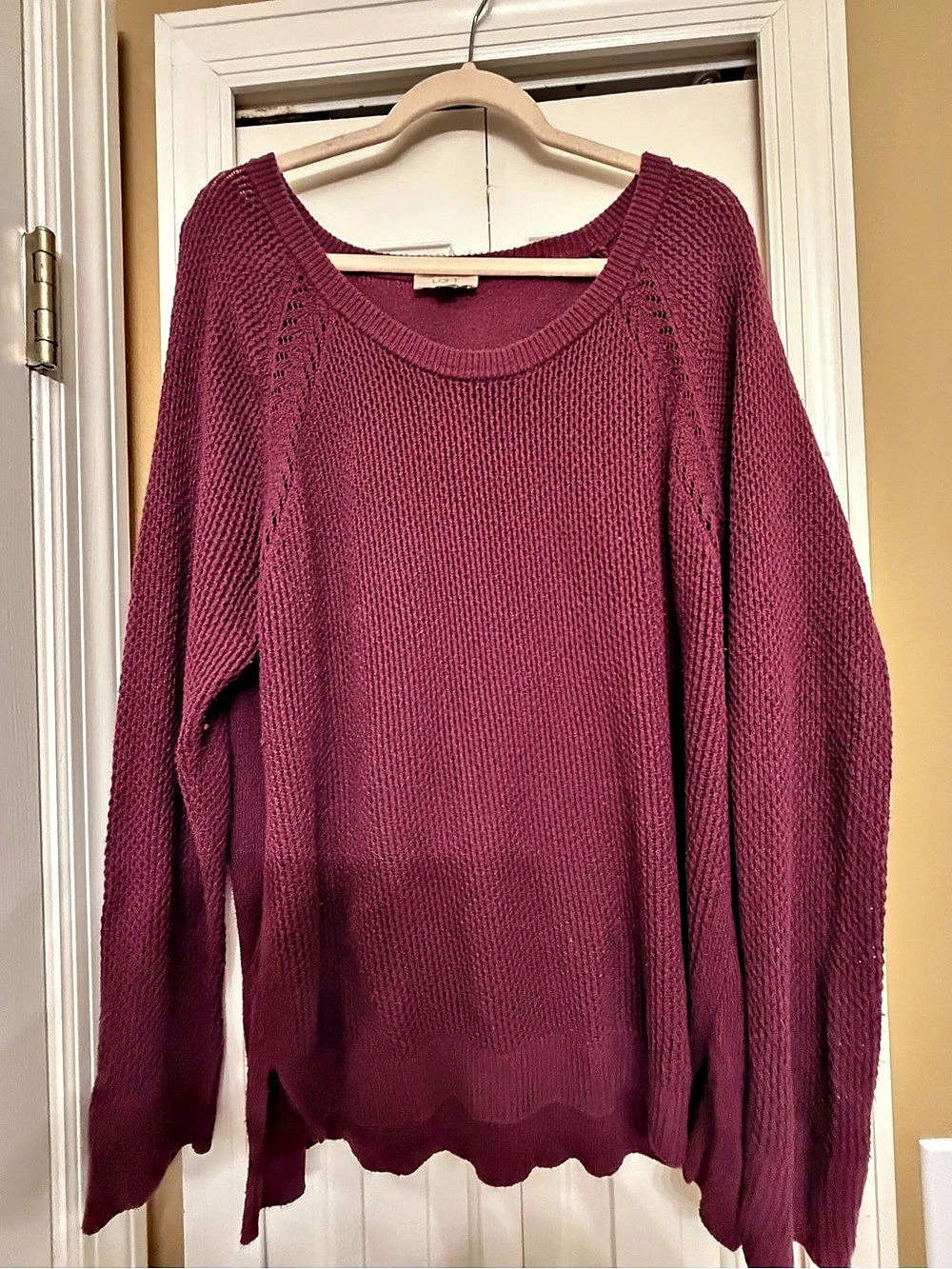 LOFT Outlet Purple Scoop Neck Sweater Size XL